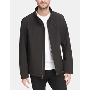 Tommy Hilfiger Solid Black Zipper Front Jacket